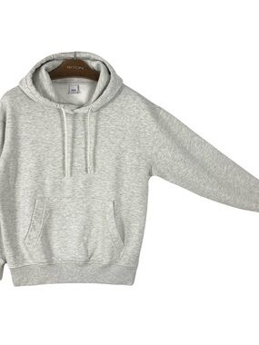 ZARA Hoodie Men M Grey Heather Kangaroo Pocket Fleece Lining